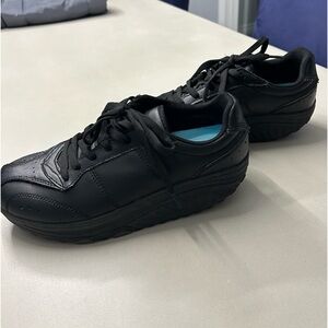 Body Tone black lace up walking shoes, size 8.5